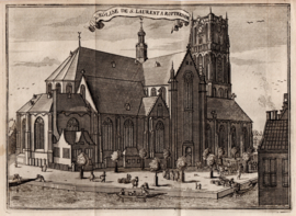 Gezicht Rotterdam Laurenskerk.