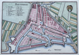 Plattegrond van Rotterdam.