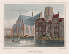 Gezicht op Laurenskerk te Rotterdam