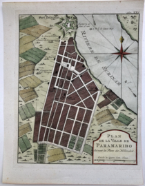 Plattegrond van Paramaribo.