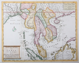 Kaart Maleisië, Cambodja, Thailand, Indonesië, Vietnam