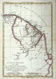 Kaart Suriname en Frans Guyane.