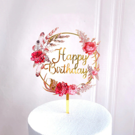 Taarttopper "Happy Birthday" rozen