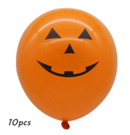 Pompoen face ballonnen Halloween (10 stuks)