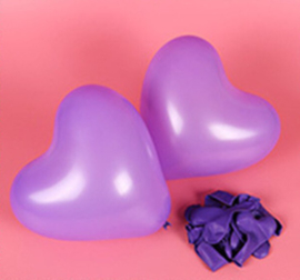 Hartjes ballonnen paars (10 stuks)