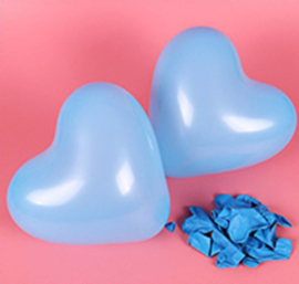 Hartjes ballonnen blauw (10 stuks)