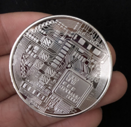 Bitcoin munt (zilver)