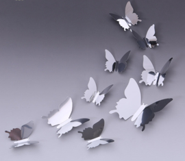 Spiegel zilver 3D-vlinders