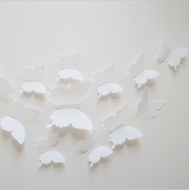 Effen witte 3D-vlinders