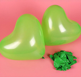 Hartjes ballonnen groen (10 stuks)
