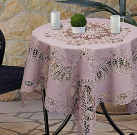 Unique Living tafelkleed oud roze 90x90cm