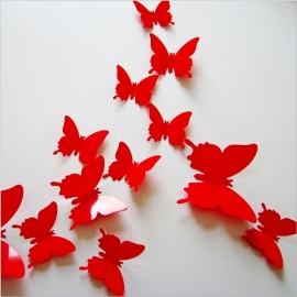 Effen rode 3D-vlinders