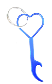 Hart flesopener (blauw)