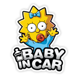 Maggie Simpson - baby in car autosticker