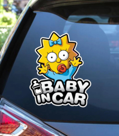 Maggie Simpson - baby in car autosticker