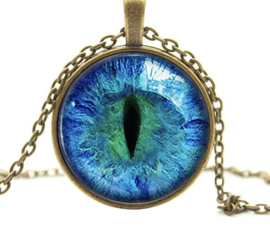 Ketting cat eye blauw