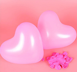 Hartjes ballonnen licht roze (10 stuks)