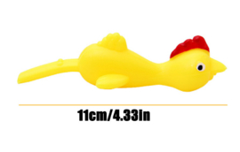Uitrekbare vliegende kippen geel (3 stuks)
