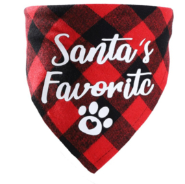 Bandana Santa's Favorite halsband voor huisdieren