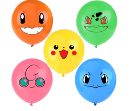 Pokémon face ballonnen (10 stuks)