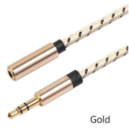 3.5mm audio verlengkabel goud (1 meter)