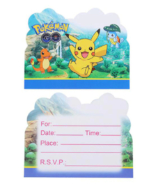 Pokémon  verjaardagsuitnodigingen (10 stuks)