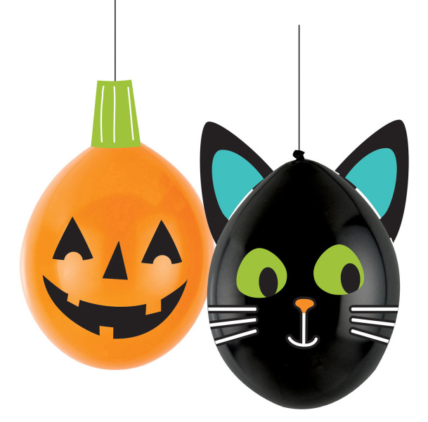 DIY Halloween pompoen en kat ballon