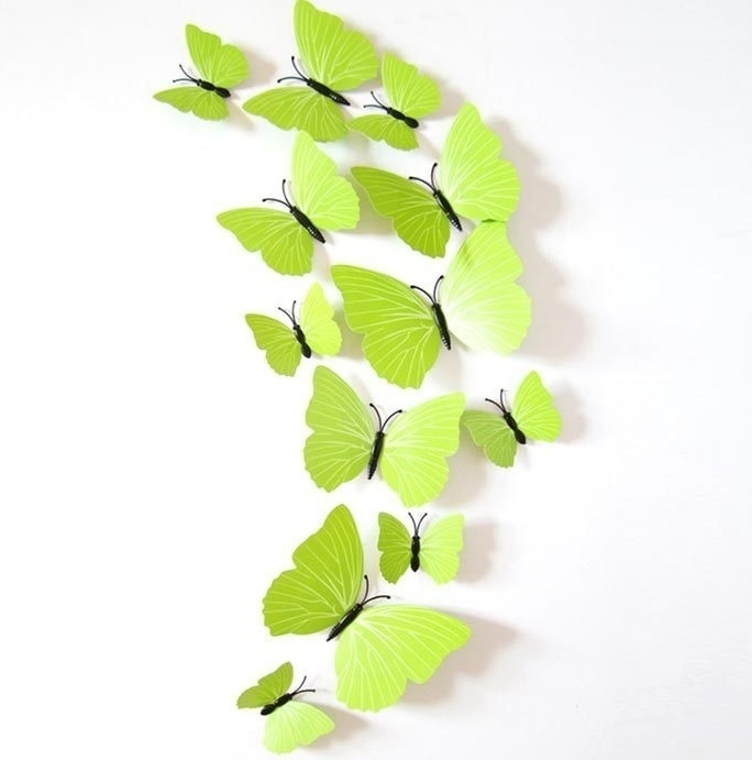 Lime groene 3D-vlinders