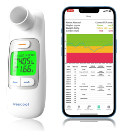 15. Digitale Long Functiemeter Spirometer bij longproblemen: COPD, Corona, Astma.