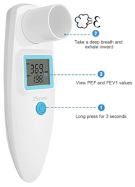 10. Digitale Spirometer Peak Flow Meter bij longproblemen: COPD, Long-COVID, Astma.