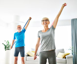 Voordelen van het trainen met weerstandsband bij COPD en korte adem.