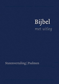 Bijbel met uitleg KLEIN 140 x 198 mm, harde band, blauw, in cassette