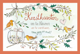 BIKKER, Linda - Kerstkaarten om te kleuren en te versturen