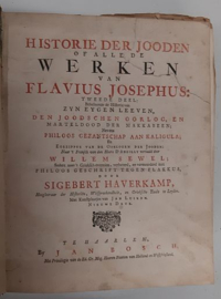 JOSEPHUS, Flavius - Historie der Jooden  of alle de Werken - 2 delen