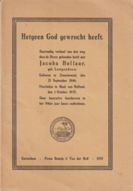 HOLLAAR, Jacoba - Hetgeen God gewrocht heeft