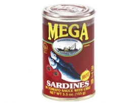 Sardines in tomato sauce (hot) / Mega / 155 gram