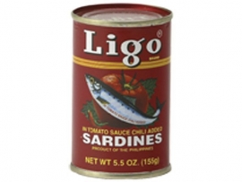 Sardines in tomato sauce (hot) / Ligo / 155 gram