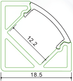 Aluminium LED hoek profiel, 100cm