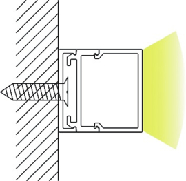 Opbouw aluminium LED profiel met montageprofiel, 200cm