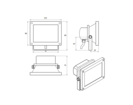 LED floodlight 10W zilvergrijs IP65 incl. 500 cm aansluitsnoer met RA stekker