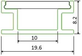 Inbouw aluminium LED profiel, smal en plat model,  zonder rand, 100cm