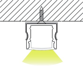 Opbouw aluminium LED profiel, smal en hoog model, 100cm