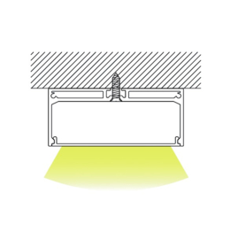 Opbouw aluminium LED profiel, breed model, 200cm