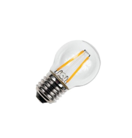 LED kogellamp E27, 1.5W (=16W) helder glas lichtkleur 2500K deluxe warm wit