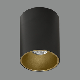 Plafond opbouwspot max. 8W GU10, zwart/goud