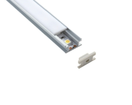 Inbouw aluminium LED profiel, smal en plat model,  zonder rand, 100cm