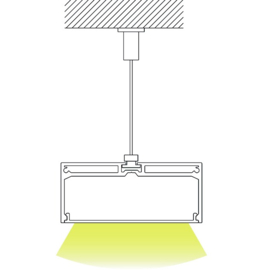 Opbouw aluminium LED profiel, breed model, 200cm