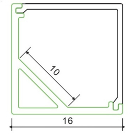 Aluminium LED hoek profiel, vierkante kap, 100cm