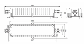 Waterdichte IP67 LED transformator Vossloh-Schwabe 0-70W 24V DC VS art. 186105