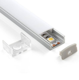 Opbouw aluminium LED profiel, smal en plat model, 100cm